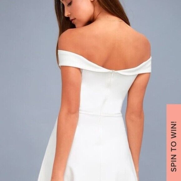 NWT Lulu’s Season Of Fun Off the Shoulder Skater Dress Small Fit & Flare - Picture 2 of 8